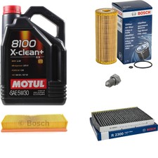 BOSCH Inspection set 5 L Motul 8100 + X-propre 5W-30 pour VW Polo Variant 1.9