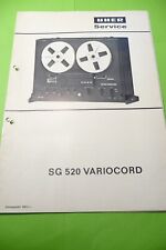 Service Manuel D'Instructions Uher Sg 520 Variocord, Original