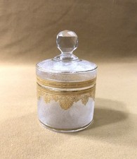 boite à poudre / coton cristal SAINT LOUIS modèle NELLY ( poudrier doré dorure )