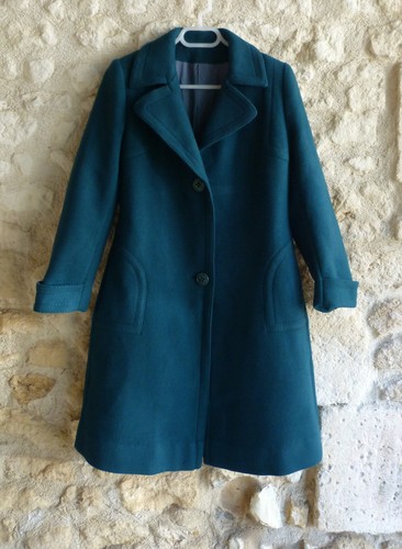 Manteau laine vierge vert - manteau,