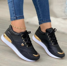 sneakers chaussure basket femme or noir brillante tendance mode marche style été