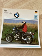 BMW 1000 R100R Roadster 1992 fiche carte moto collection édition Atlas