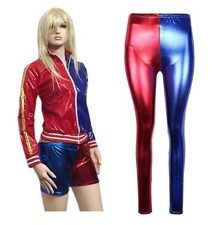 Veste Métallique Style Harley Quinn Pour Femmes, Shorts Pour Halloween