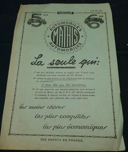 Ancien feuillet publicitaire - ancien,