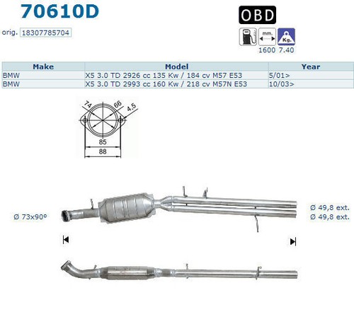 Pot catalytique bmw 0 td - bmw,