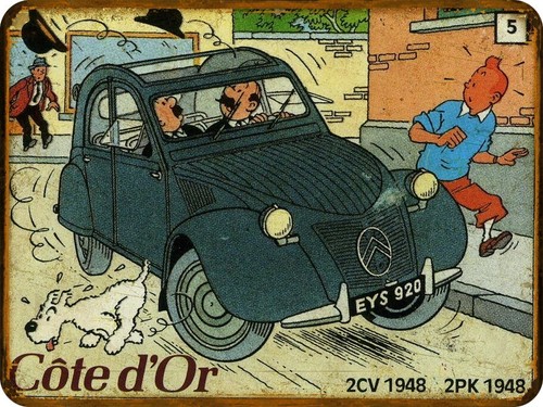 Plaque métal vintage tintin - plaque,