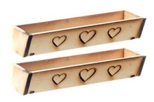 Poupées Maison 2 Vide Cœur Fenêtre Boîtes Trough Miniature Bois Jardin Accessory