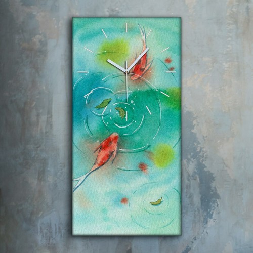 Horloge murale sur - , toile