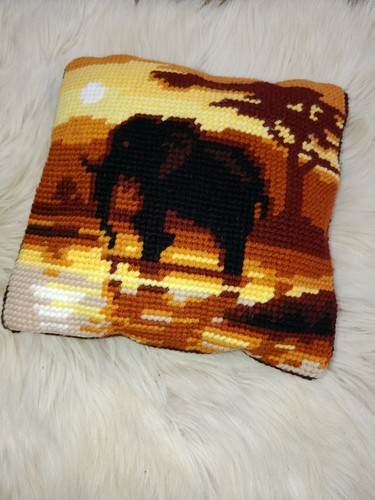 Coussin canevas vintage - coussin,