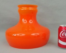 plafonnier lampe luminaire abat-jour en verre teinté orange design vintage 1970