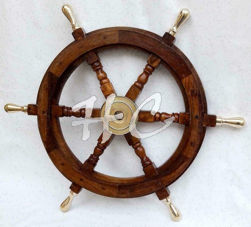 Poignée volant bateau bois - poignée,