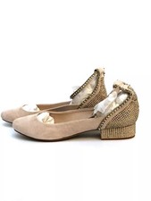 Zara Neuf Femme Or Beige Plat