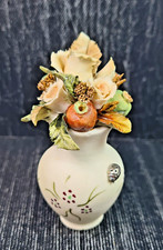 Vase Mini En Porcelaine Capodimonte Avec Coccinelle Argent H 9 X 4 Ø Cm