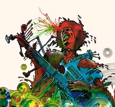 Druillet. estampe pigmentaire"Jimi Hendrix" 200ex. Non signée