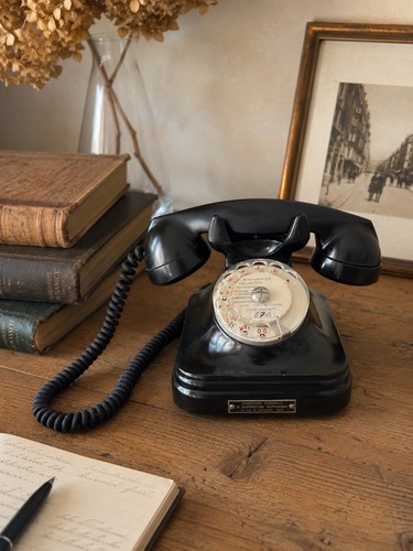 Téléphone ancien cadran - téléphone, à