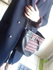 Sac COMPTOIR DES COTONNIERS cuir corde it bag Vintage cabas CDC hippie chic *