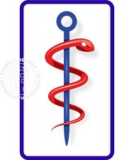Caducée vierge sans date -Sticker autocollant pare-brise - fabriqué en France