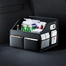Coffre de Voiture Portable Pliable Boîte de Rangement Cuir Organisateur Grande