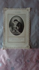 ANCIENNE CARTE RELIGIEUSE SAINT LOUIS DE GONZAGUE CANIVET DENTELLE PL39