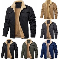 Veste cargo homme hiver doublée polaire avec col revers pour vêtements décont