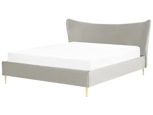 Lit double velours gris - en,
