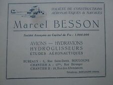 1922 PUB MARCEL BESSON AVION
