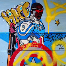 Tableau street art sur bois "The new Captain" par Caronart