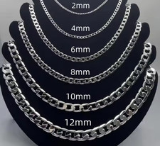 COLLIER CHAÎNE GOURMETTE ARGENT 925 MASSIF TAILLE DISPONIBLE 38 À 60 CENTIMÈTRES