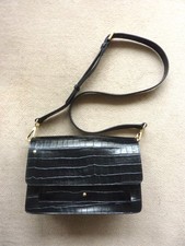 SAC À MAIN À BANDOULIÈRE PORTÉ ÉPAULE EN CUIR NOIR GALERIES LAFAYETTE