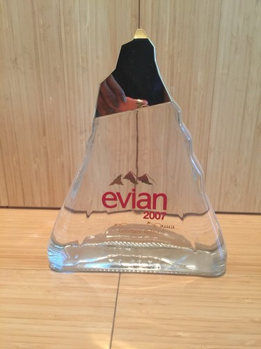 Evian glass water bottle - glass,