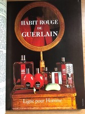 ◕ Publicité Vintage Advertising Parfum "Habit Rouge" GUERLAIN ◕ Juin 1970 ◕