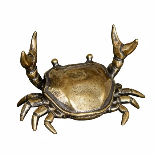 Statuette crabe laiton - crabe, en