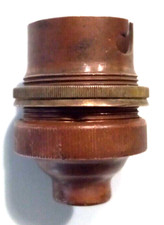 Douille B22 en Cuivre et Porcelaine, Pas de 10 mm Bague en Laiton TBE