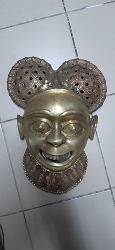 Masque bronze ethnie bamoun - masque,