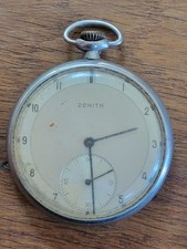 Zenith Montre À Gousset De Poche Ancienne Boitier Chrome À Restaurer P2211