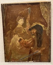 Tableau Peinture Huile Sur Toile Signé XVIIe