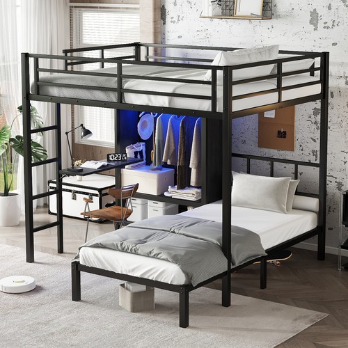 Black full over twin metal - over,