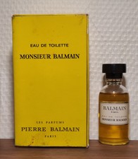 Vintage. Eau de Toilette Monsieur Balmain 30 ml. Étiquette. Boîte. Plein 