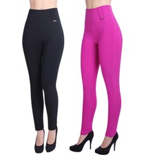 Dames Skinny Jeggings Pantalon Tissu Taille Haute Treggings Stretch Leggings