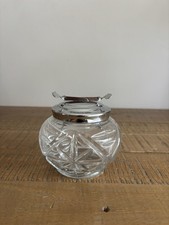 Sucrier En Verre Déstructuré Avec Pince À Sucre En Métal Argenté Art Déco