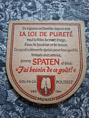 Sous bock bière pousset - bière,