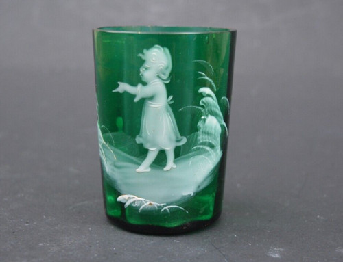 Ancien verre émaillé marie - ancien,