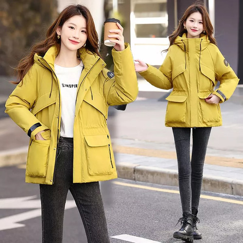 Veste hivernal jaune moutarde - hivernal,