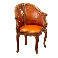 Chaise de Conversation Ancienne Hêtre Tissu France XVIIIe Siècle Originale