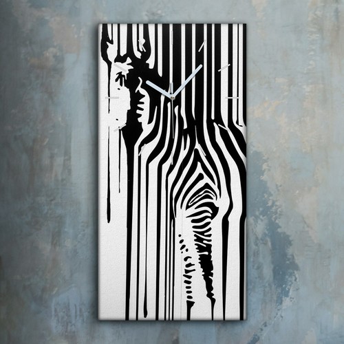 Horloge murale sur toile 30x60