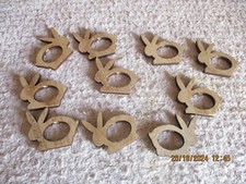 Lot de 10 : Lapin Bois à sauver idéal Décoration à Créer Guirlande ou Mobile