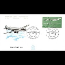 FDC n° A24 - Poste aérienne - Dewoitine 338 - 11/4/1987 Toulouse