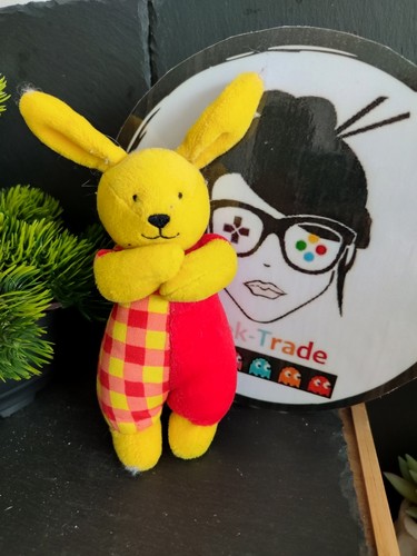 Doudou lapin rouge - , jaune