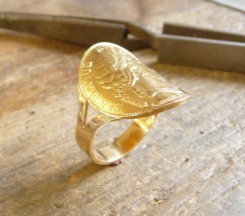 Bague pièce francs - bague,