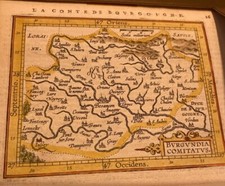 Carte ancien Comté de Bourgogne  Style Cassini Lithographie Tirage Limité